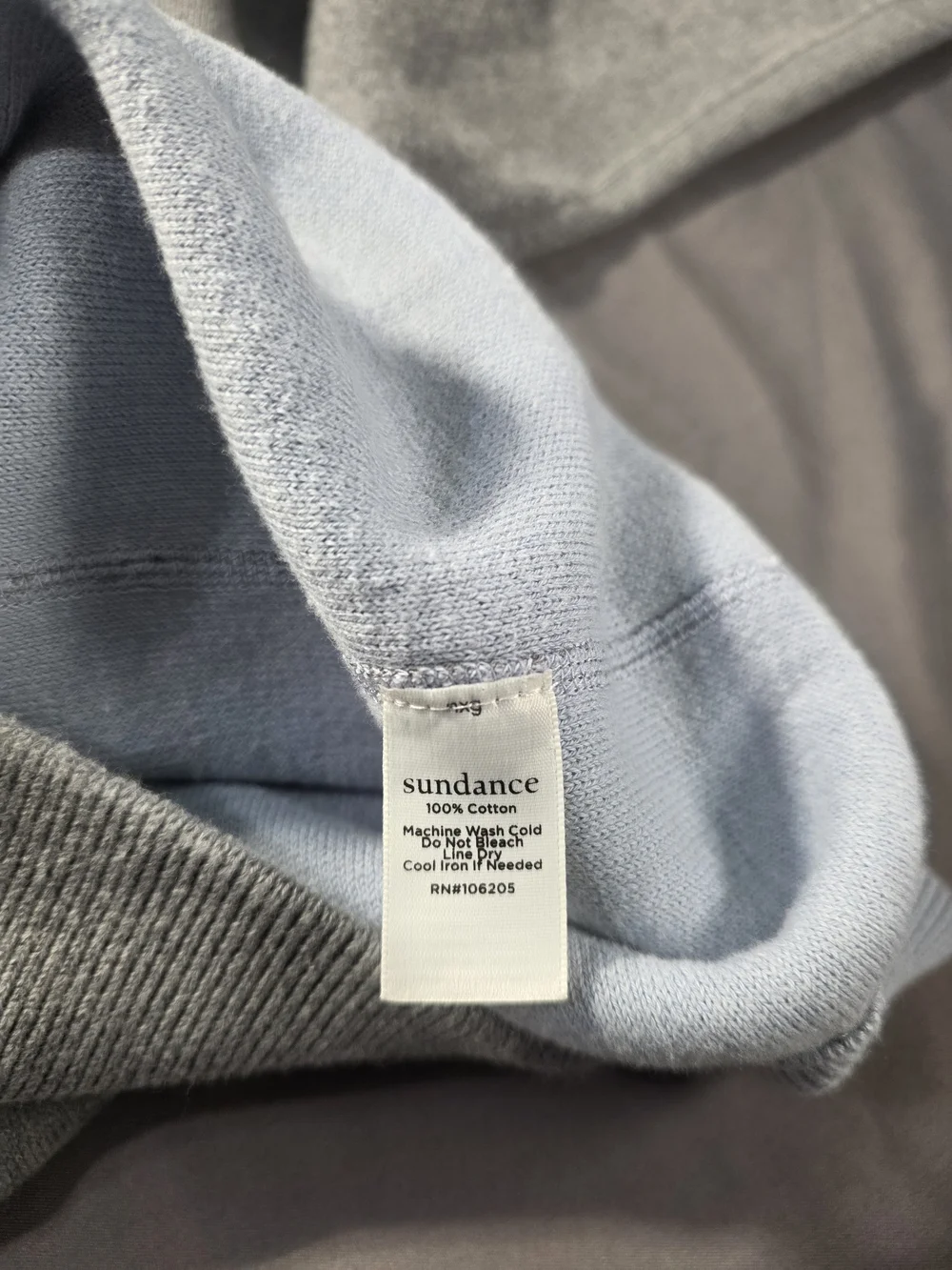 sundance Men's Reversible 1/4 Zip Pullover Sweater - Heather Gray/Light Blue